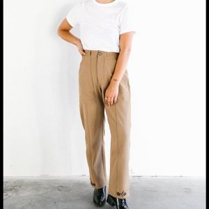 Mijeong Park Workwear Trousers in Camel